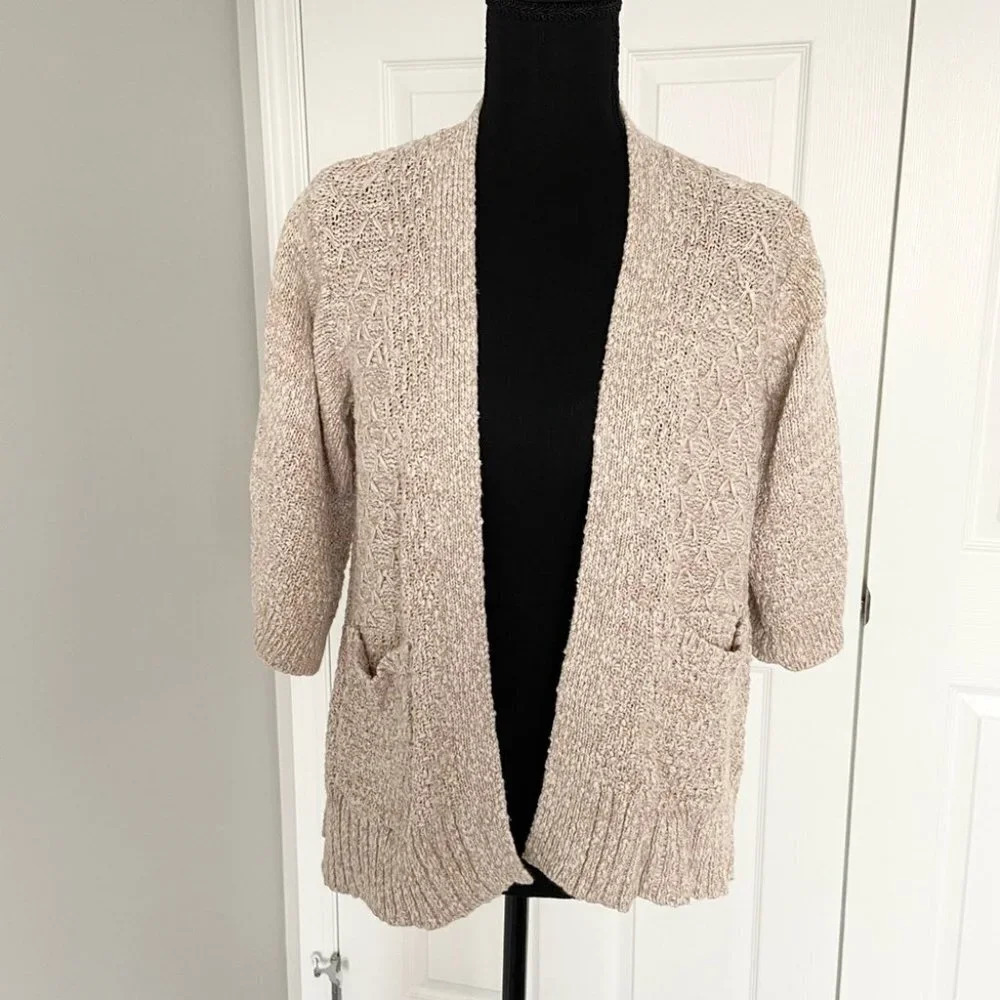 Anthropologie Sparrow Cable Knit Open Front Cardigan